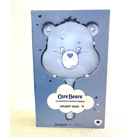 Care Bears Led Handheld Makeup Mirror Grumpy Bear Blue White Vanity - Picture 1 of 12